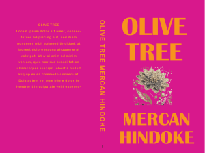 Olive Tree: Premade Book Cover: Botanical theme with modern aspect of bold hot pink background and mango coloured writing. BookSelf UK